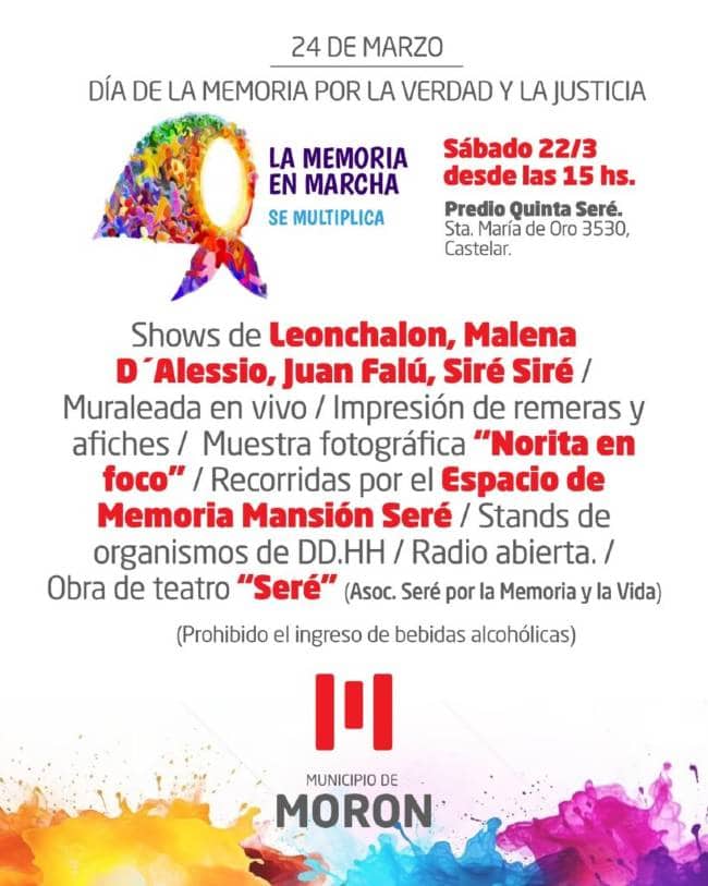 Morón organiza actividades por el Día de la Memoria por la Verdad y la Justicia 1 moron-flyer-dia-de-la-memoria