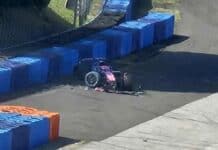 Colapinto sufrió un accidente en las pruebas de neumáticos de Alpine en Hungría