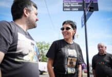 Mayra Mendoza encabezó señalización vial del cambio de nombre de avenida a Diego Armando Maradona quilmes-mayra-mendoza-tignanelli-avenida-diego-armando-maradona