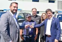 Sujarchuk y Kicillof recorrieron el Centro de Monitoreo ampliado y presentaron nuevos patrulleros