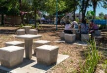 Mariel Fernández inauguró la plaza Santi en el barrio Franciscanos de Paso del Rey moreno-plaza-santi