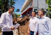 Achával recorrió los nuevos avances de la obra hidráulica de Pilar centro