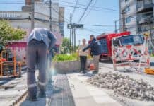 Abella supervisó el inicio de nuevas tareas de mantenimiento en la avenida Rocca