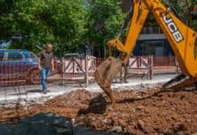 Abella supervisó trabajos de bacheo