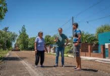 Abella supervisó trabajos preliminares de asfalto en San Cayetano