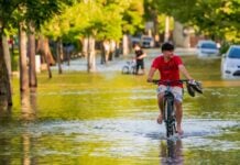 Paseo Victorica bajo agua: la tradición tigrense que transforma la sudestada en aventura