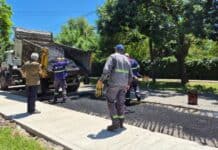 Julio Zamora supervisó trabajos del municipio en Don Torcuato