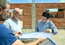 Nardini visitó la obra del nuevo edificio de la EES Nº2 de Grand Bourg