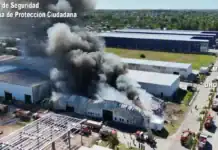 Impactantes imágenes del incendio que afectó depósitos de vinos y productos importados